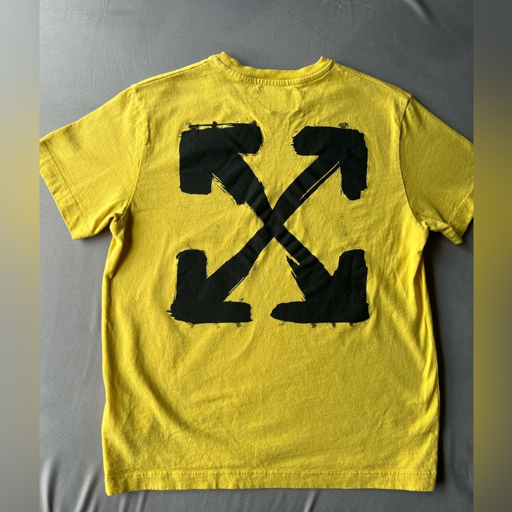 Off-White Yellow Kids Short Sleeve Tee